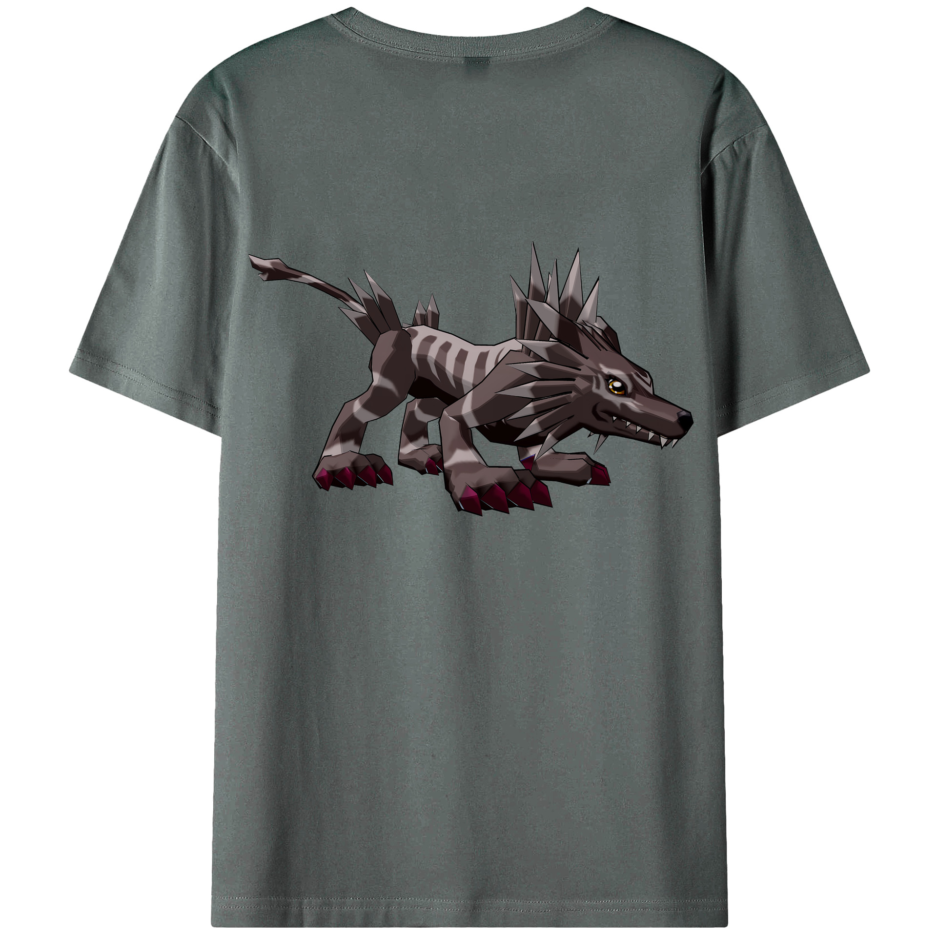 （画像用） Digimon デジタルモンスター/デジモン 綿100％ メンズ半袖Tシャツ（バックプリント） 通気性